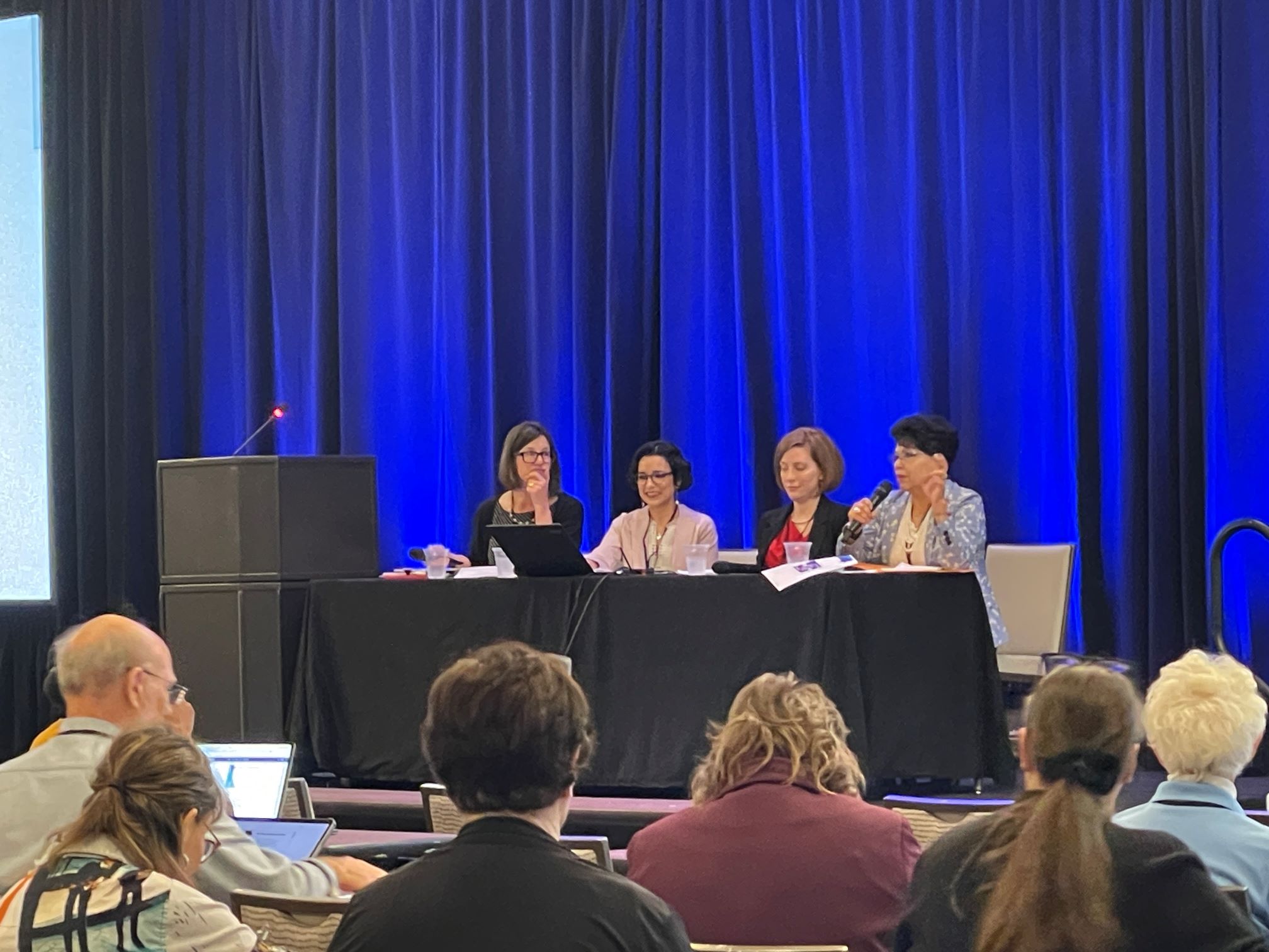 From left, Kelli Vecera, Anna Mendez, Melissa Pina, and Nancy Sosa of Cadence Bank present on best practices in special needs trust administration at the April 2024 ASNP Conference.